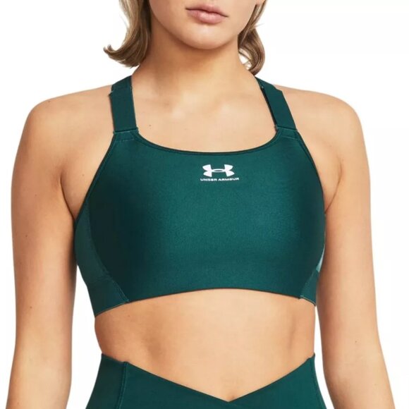 NWT Under Armour HeatGear High Teal Sports Bra Compression Adjustable Dry Fit M - Picture 1 of 10
